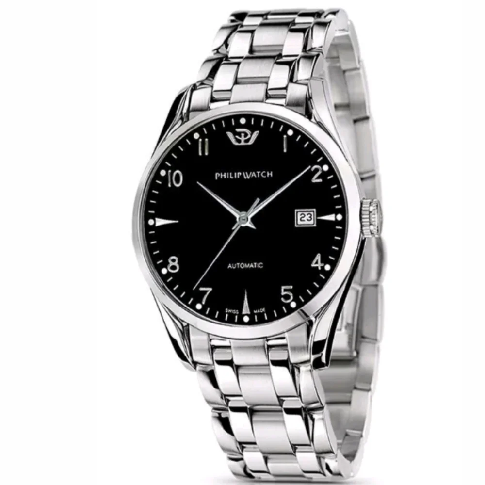 Philip Watch Stainless Steel Automatic Black Dial Swiss Made Watch 8223680025
